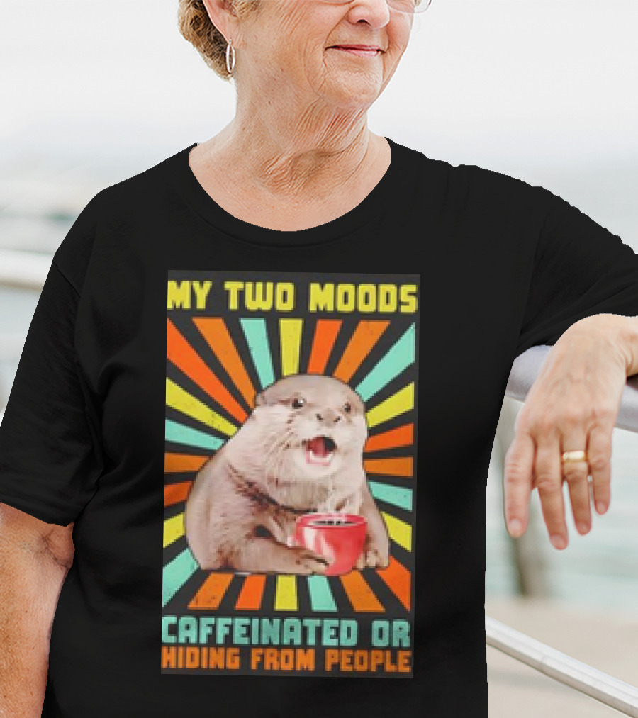 My Two Moods Caffeinated Or Hiding From People Retro T-Shirt
