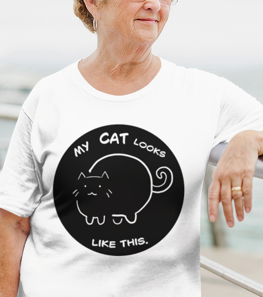 My Cat Looks Like This Adorable Cartoon Kitty Drawing T-Shirt