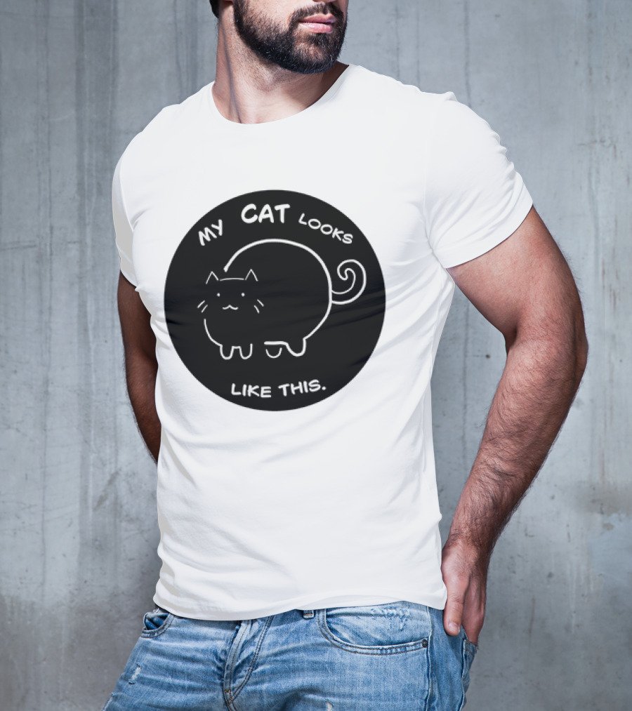 My Cat Looks Like This Adorable Cartoon Kitty Drawing T-Shirt