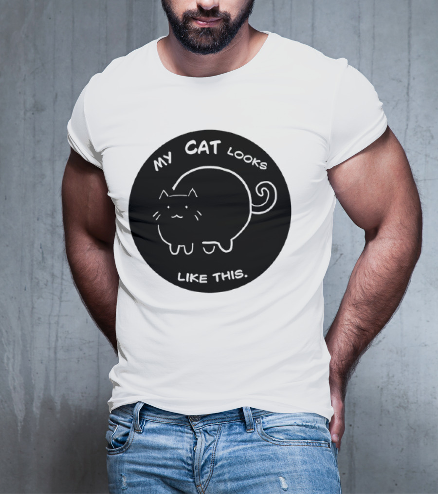 My Cat Looks Like This Adorable Cartoon Kitty Drawing T-Shirt