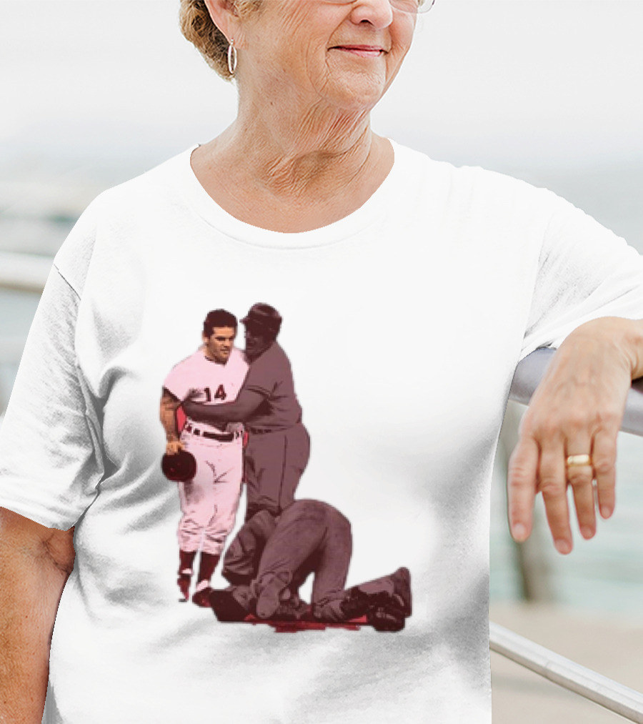 Pete Rose Levels Ray Fosse Baseball Collision Moment T-Shirt