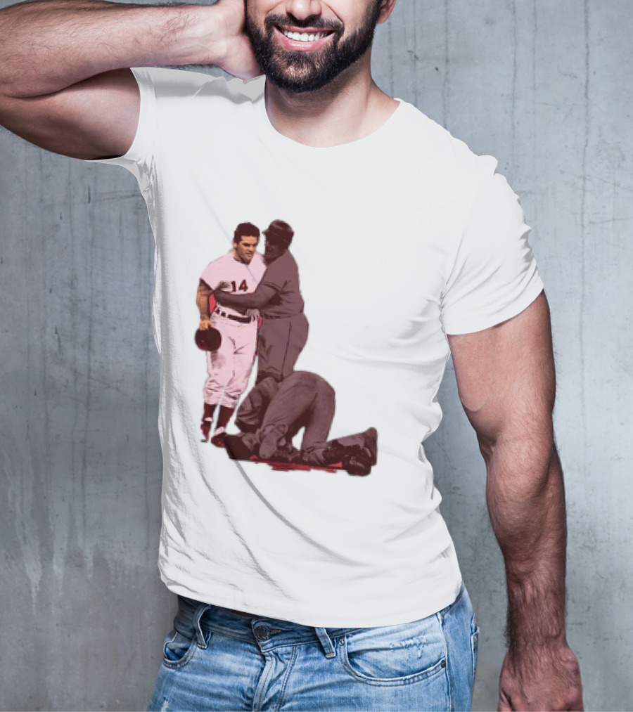 Pete Rose Levels Ray Fosse Baseball Collision Moment T-Shirt