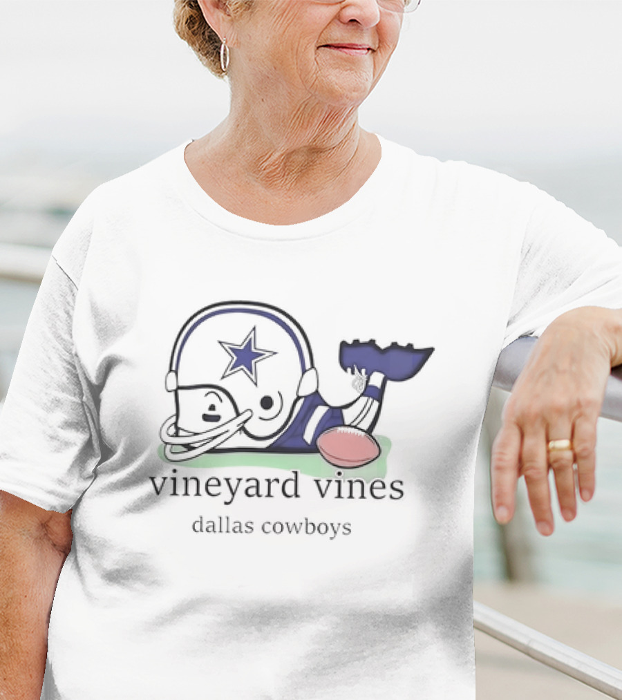 Vineyard Vines Dallas Cowboys Football Helmet Whale T-Shirt