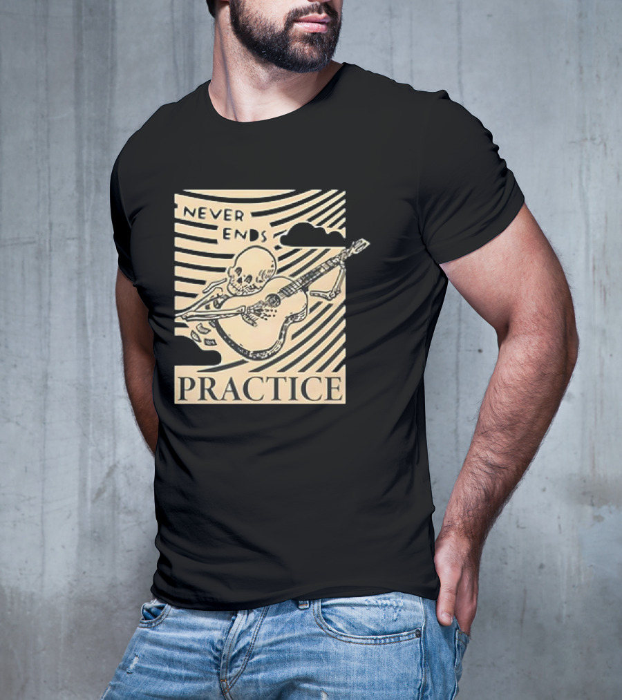 Lindy Day Never Ends Practice Skeleton Guitar T-Shirt