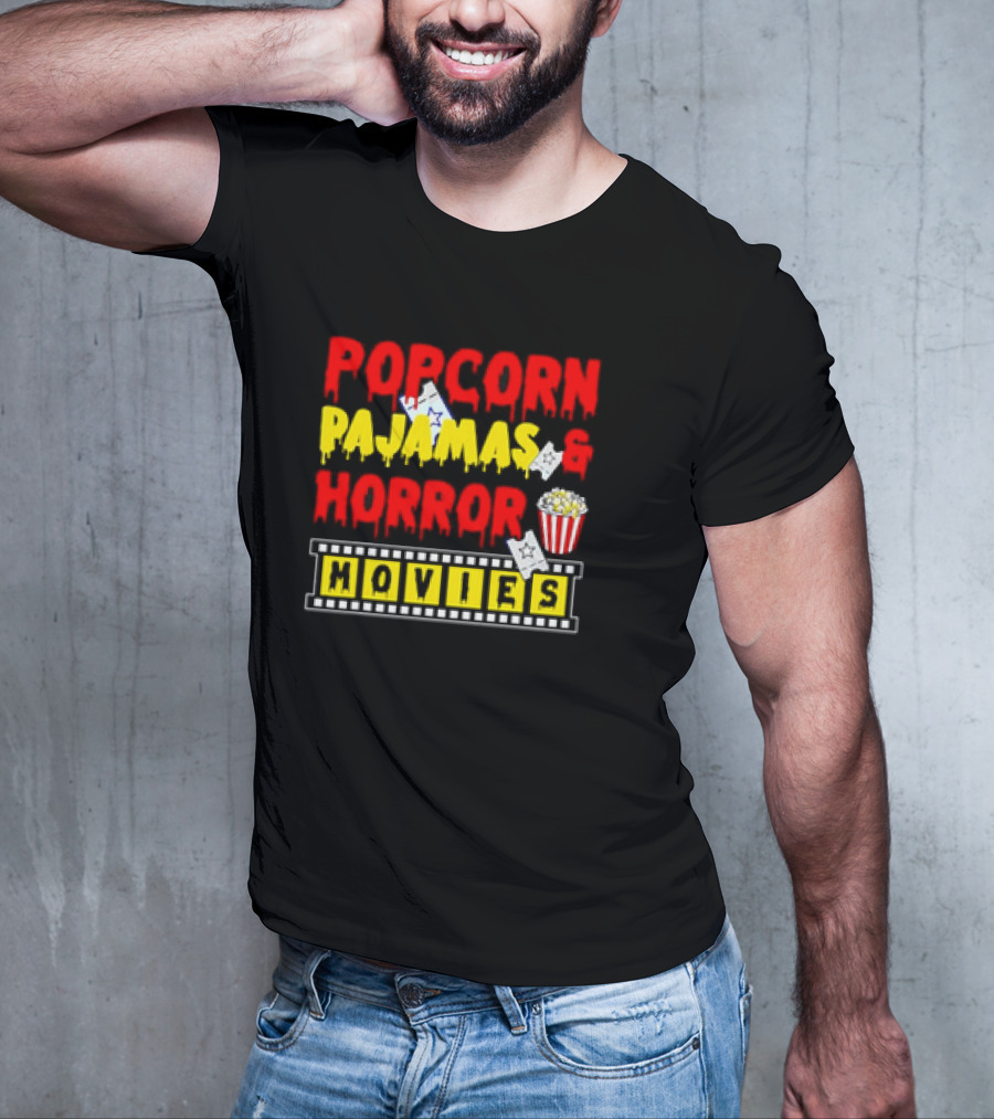 Popcorn Pajamas And Horror Movies T-Shirt