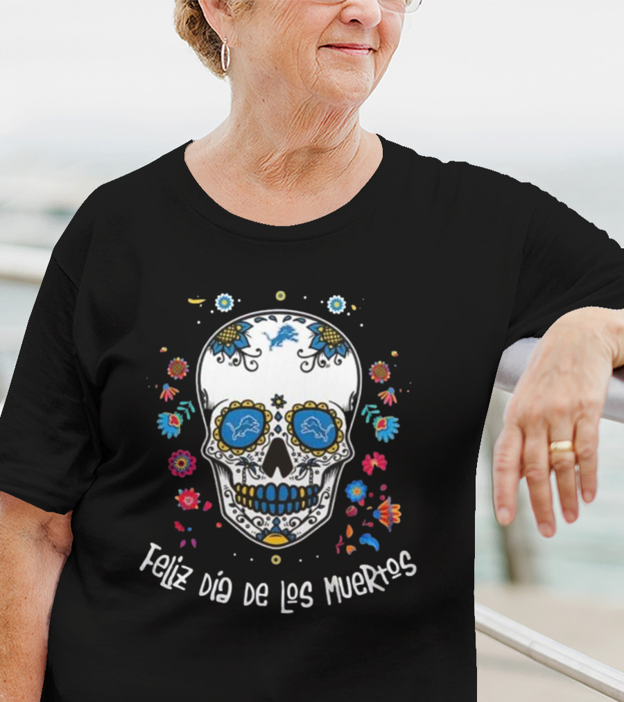Detroit Lions Feliz Dia De Los Muertos T-Shirt
