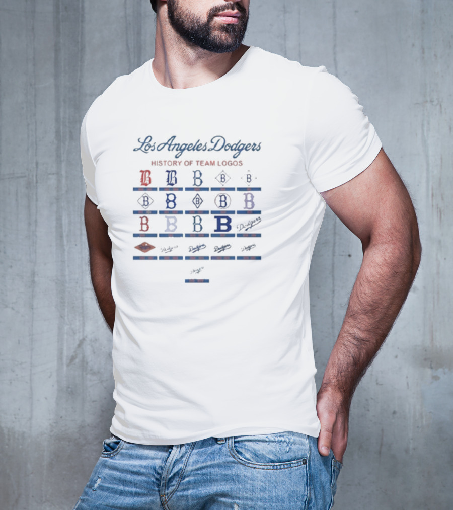 Los Angeles Dodgers Evolution Of Team Branding T-Shirt