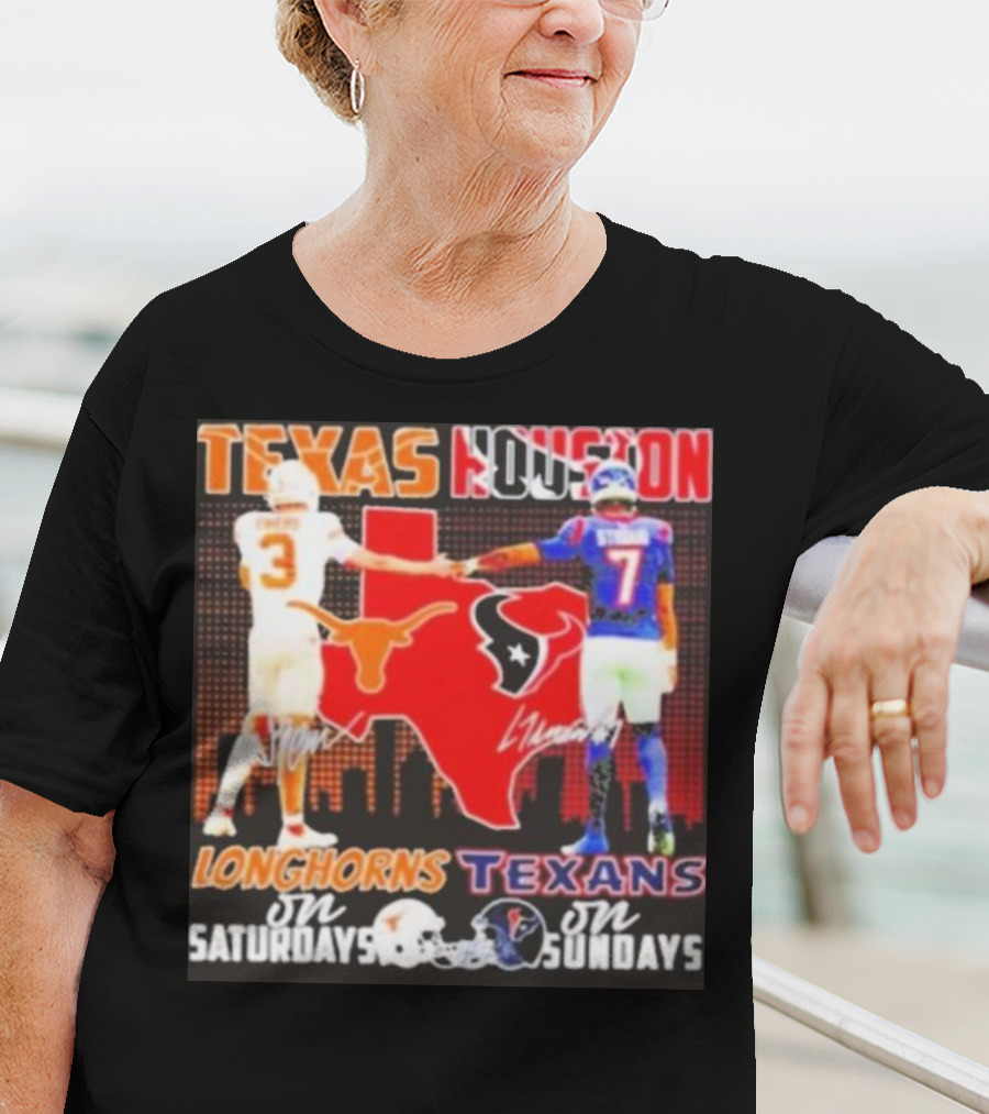 Texas Longhorns Longhorns On Saturdays Texans On Sundays T-Shirt