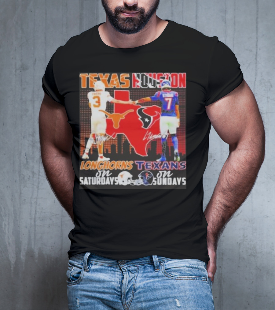 Texas Longhorns Longhorns On Saturdays Texans On Sundays T-Shirt