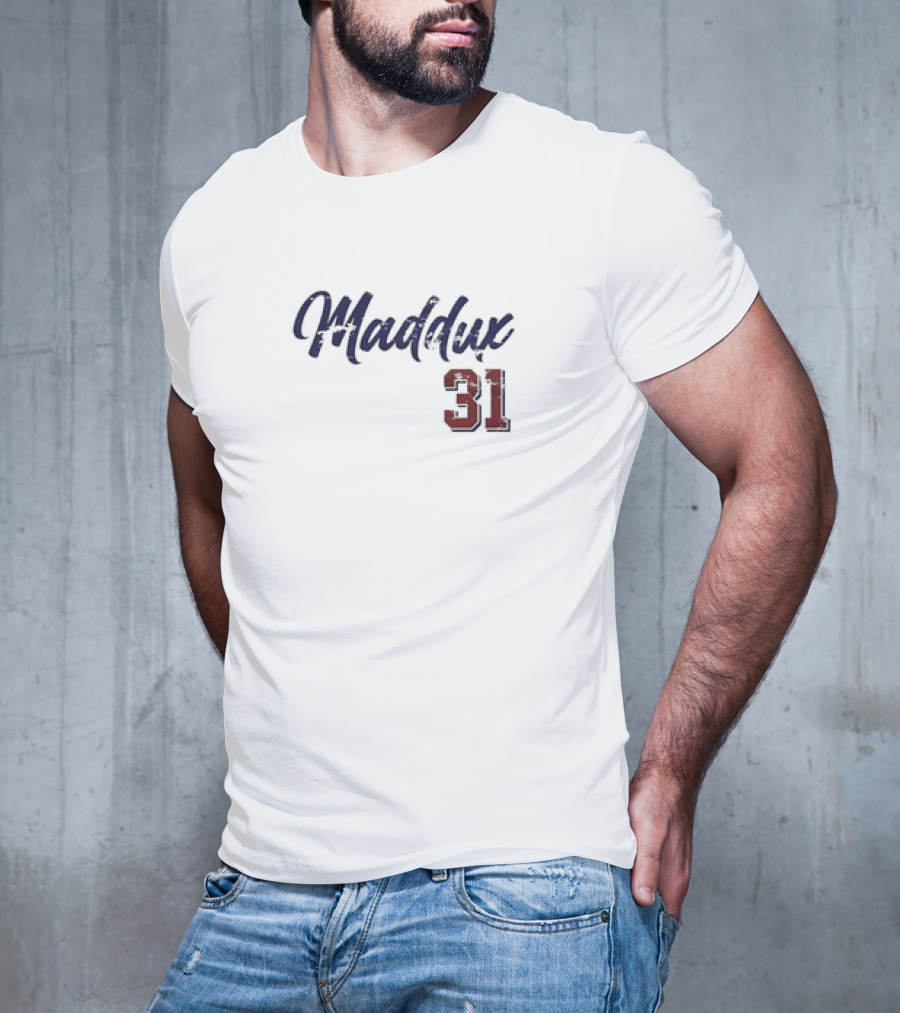 Greg Maddux 31 Chicago Baseball Script T-Shirt