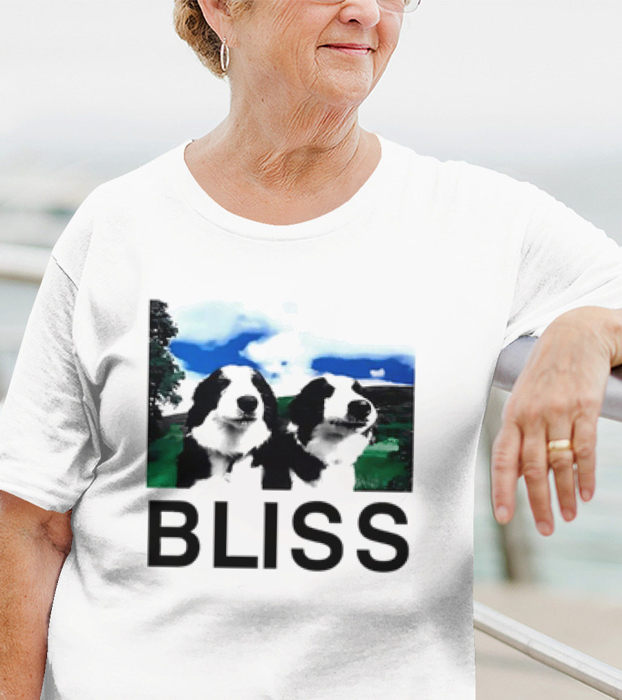 BLISS Henry Dog Meme Two Dogs Green Landscape T-Shirt