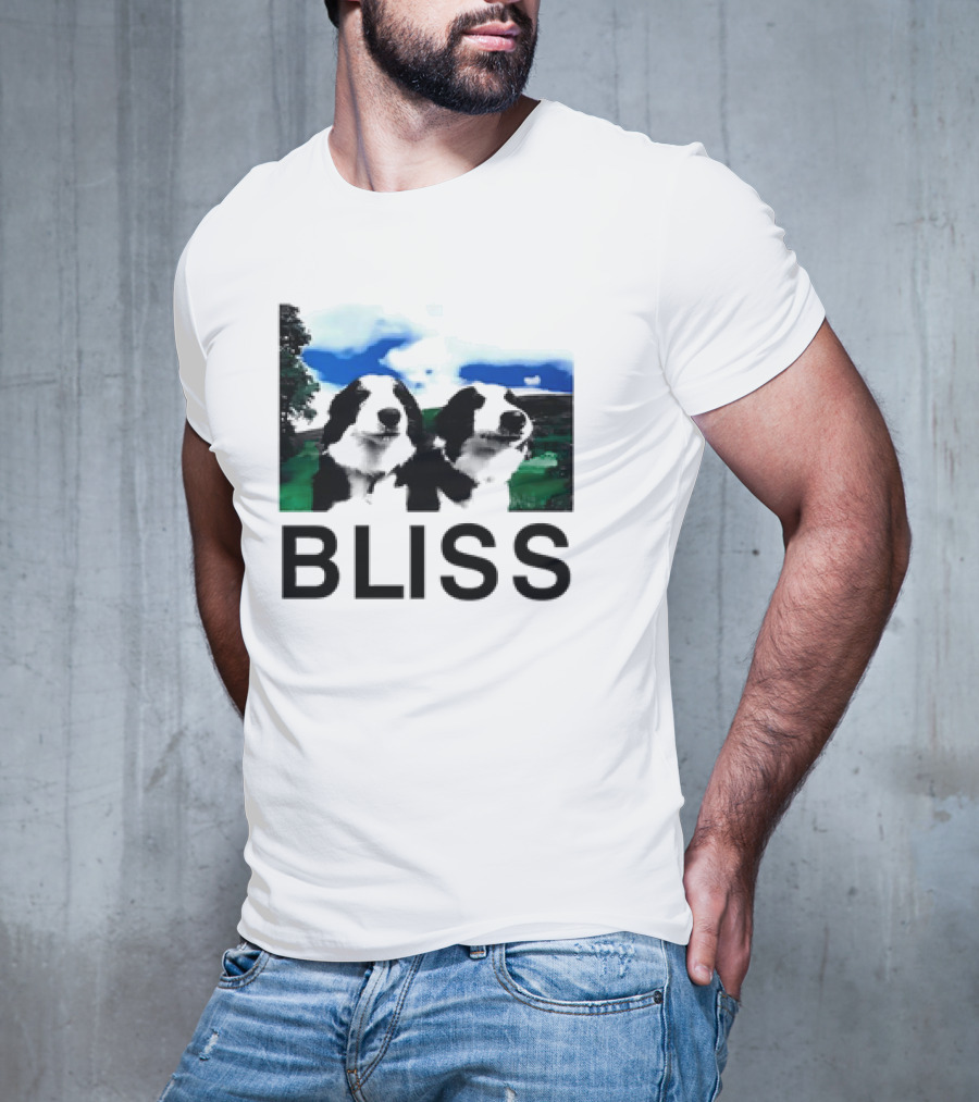 BLISS Henry Dog Meme Two Dogs Green Landscape T-Shirt