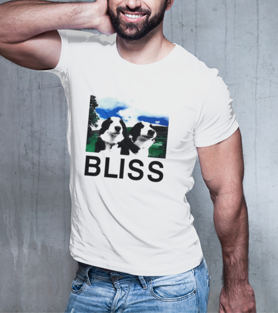 BLISS Henry Dog Meme Two Dogs Green Landscape T-Shirt