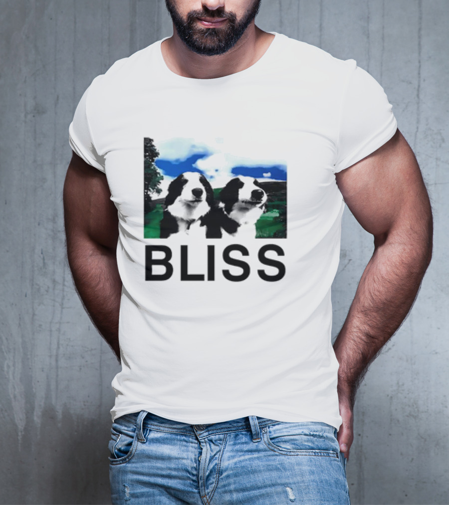 BLISS Henry Dog Meme Two Dogs Green Landscape T-Shirt