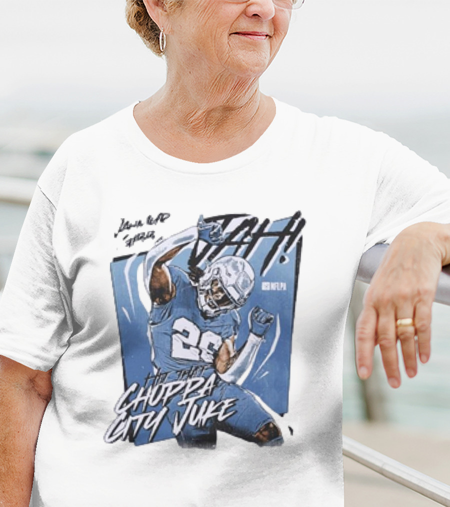 Jahmyr Gibbs Detroit Lions Choppa City Juke NFLPA 26 Football T-Shirt