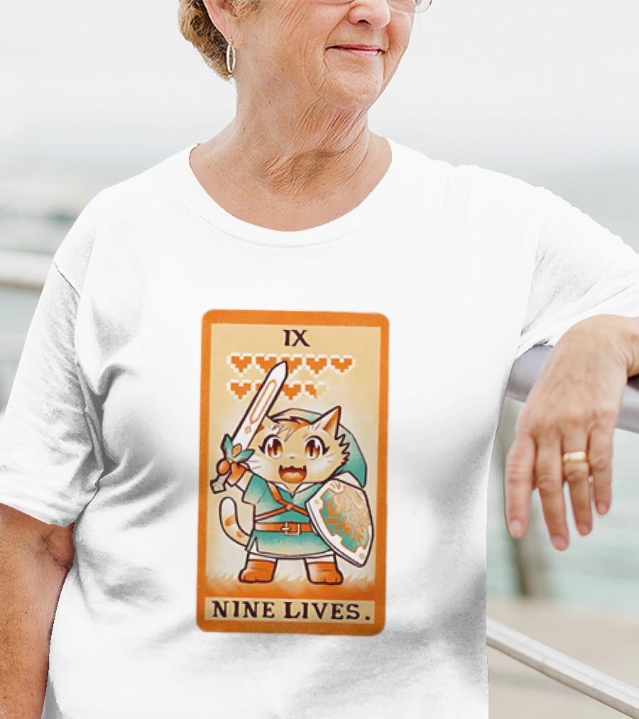 Nine Lives Tarot Cat IX Link The Legend Of Zelda T-Shirt