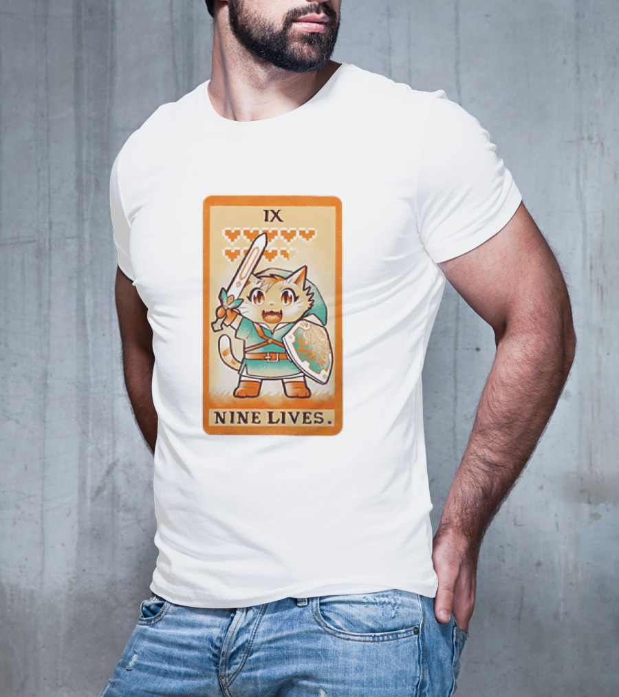 Nine Lives Tarot Cat IX Link The Legend Of Zelda T-Shirt