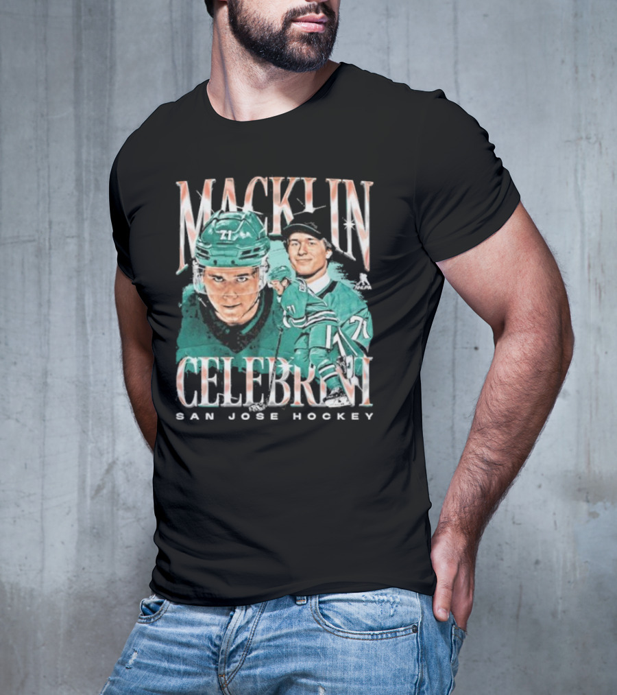 Macklin Celebrini San Jose Hockey Vintage Style Player T-Shirt