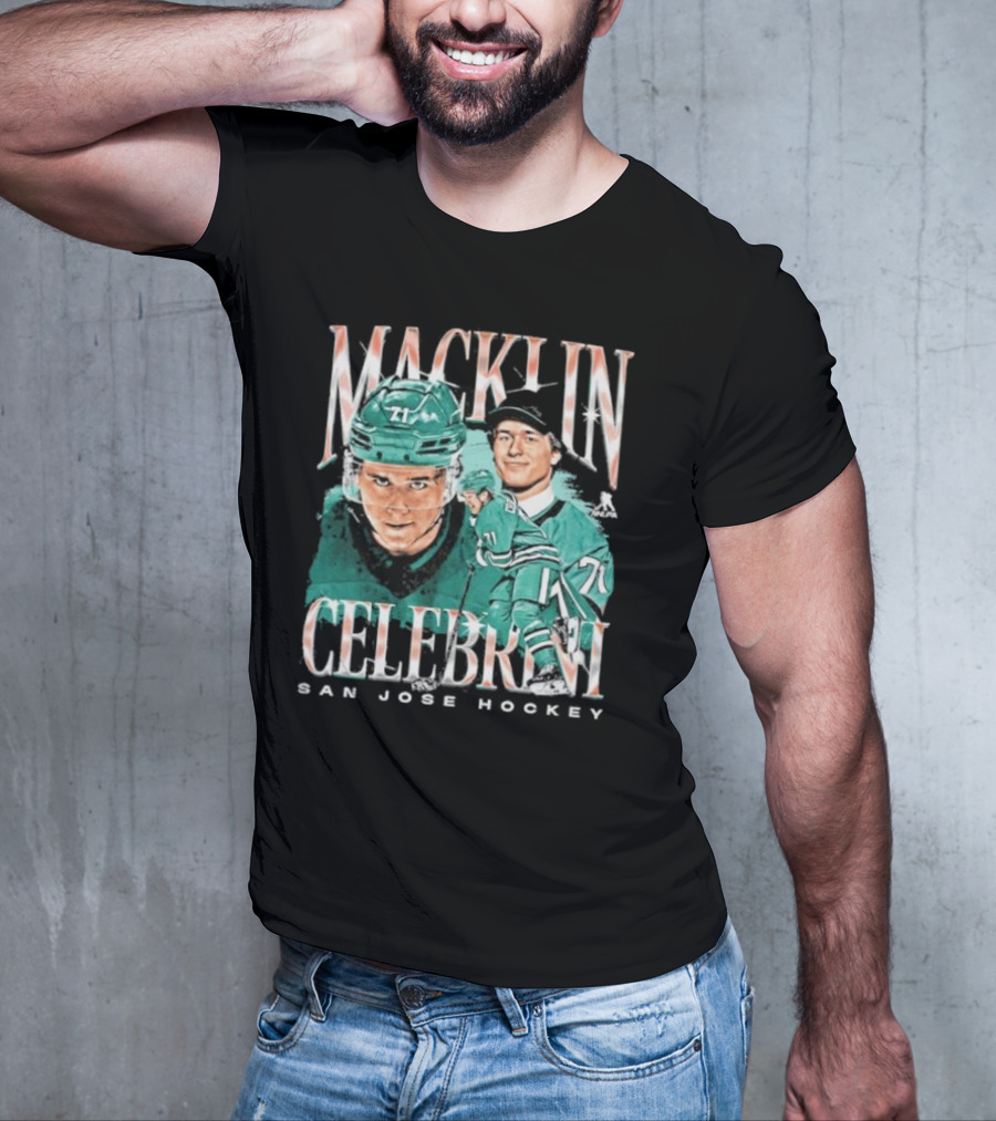 Macklin Celebrini San Jose Hockey Vintage Style Player T-Shirt
