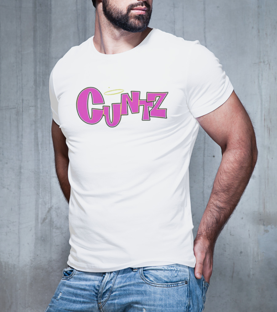 Cuntz Pink Cartoon Style Text With Halo T-Shirt