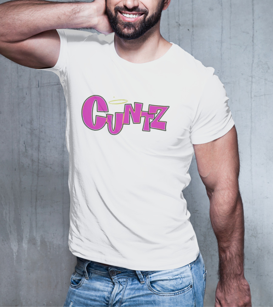 Cuntz Pink Cartoon Style Text With Halo T-Shirt