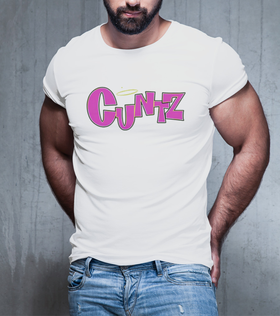 Cuntz Pink Cartoon Style Text With Halo T-Shirt