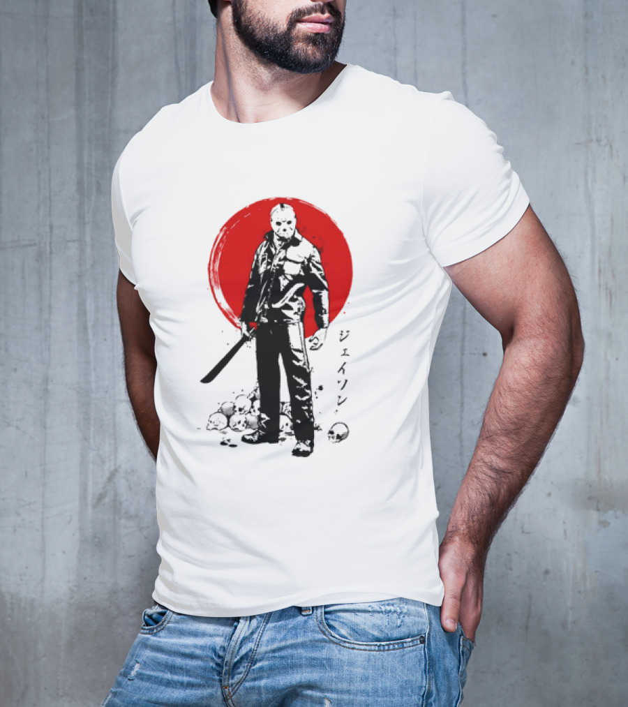 Jason Voorhees Friday The 13th Japanese Sumi-e Style T-Shirt