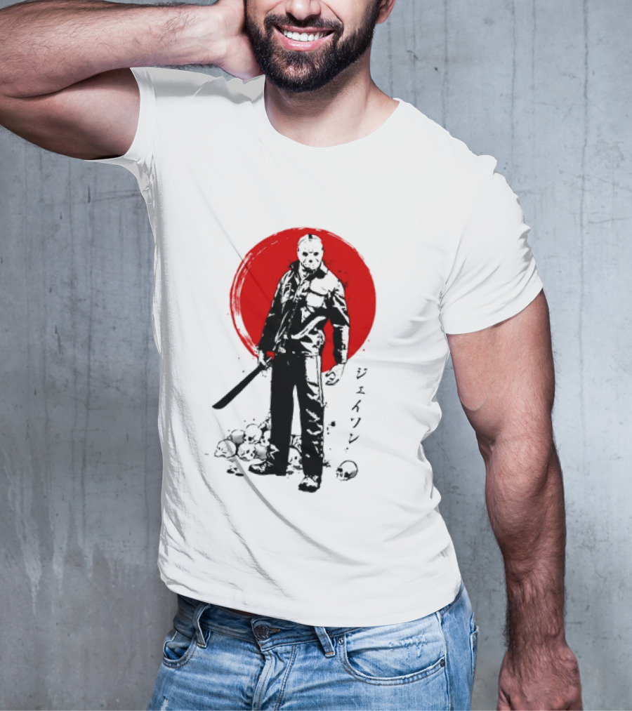 Jason Voorhees Friday The 13th Japanese Sumi-e Style T-Shirt