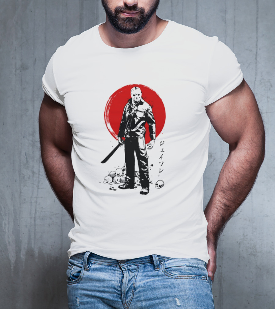 Jason Voorhees Friday The 13th Japanese Sumi-e Style T-Shirt