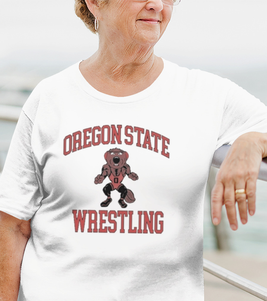 Oregon State Wrestling Beaver Mascot T-Shirt