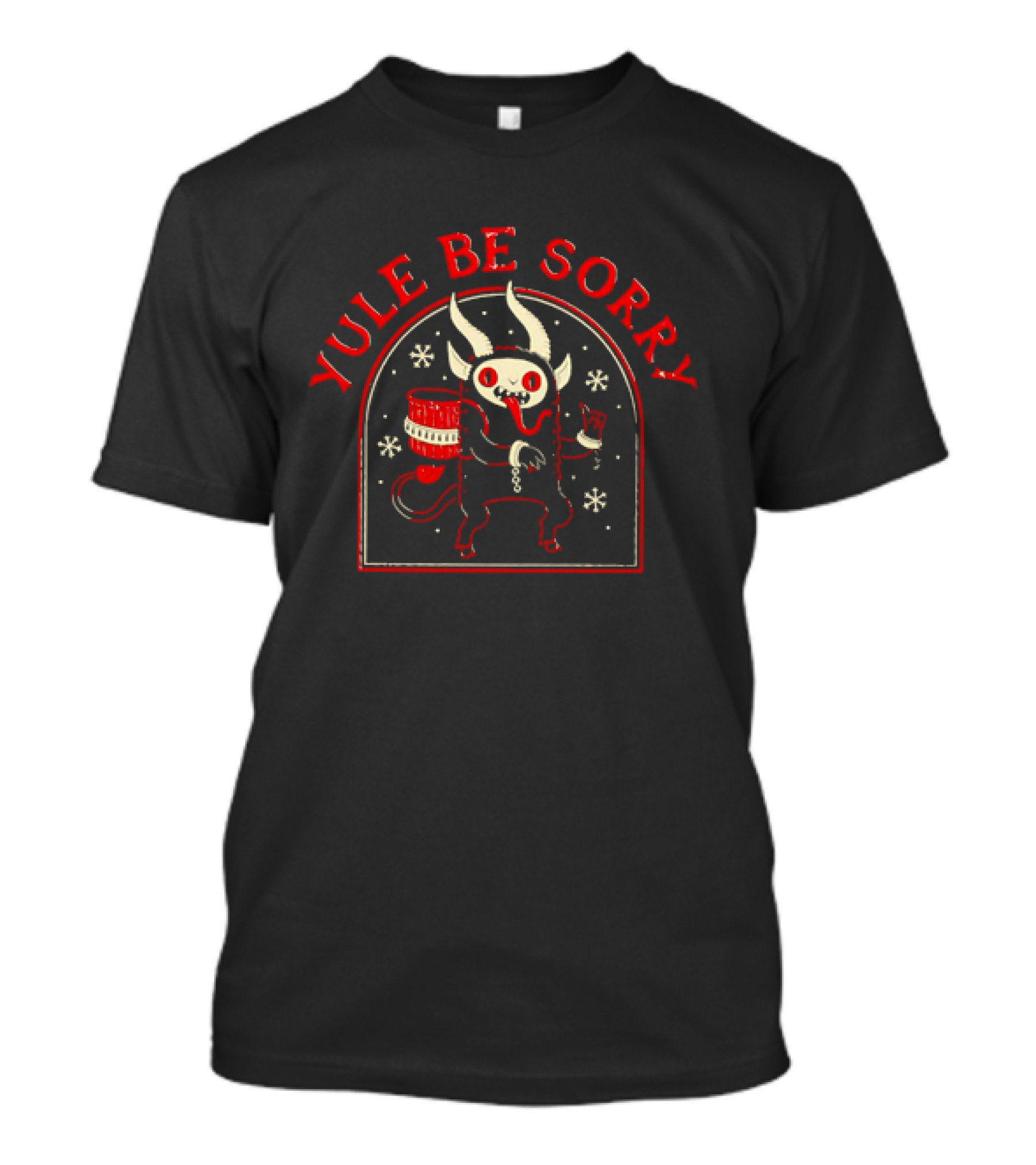 Yule Be Sorry Krampus Devil Snowflakes Christmas T-Shirt
