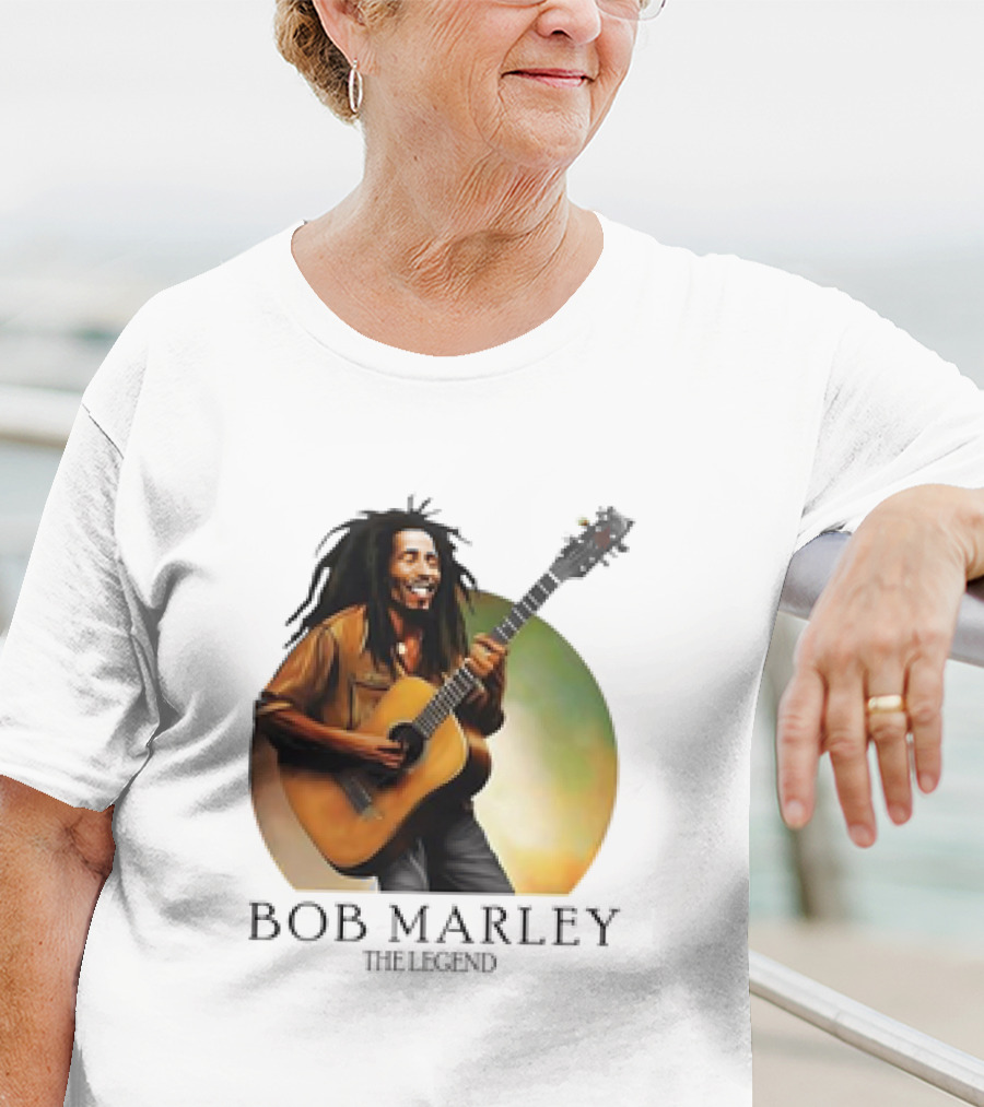 Bob Marley The Legend Iconic Guitar T-Shirt