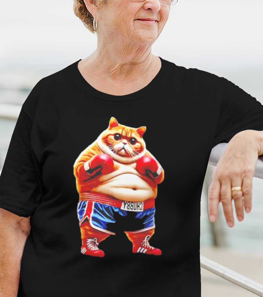 Boxing Gym Anime Meme Cat With Gloves And Chunky Shorts T-Shirt