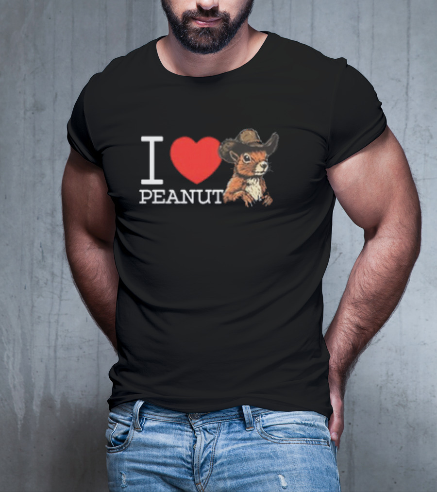 I Love Peanut Cowboy Chipmunk T-Shirt