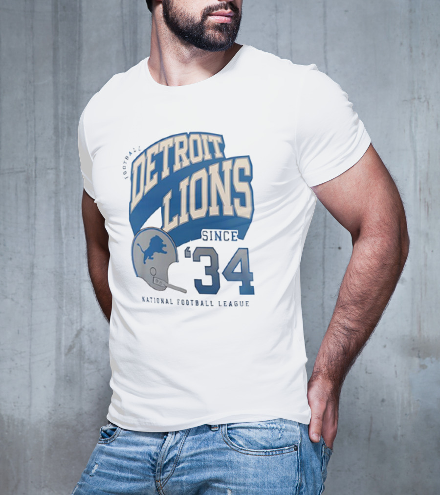 Detroit Lions Football NFL National Football League Since 34 T-Shirt