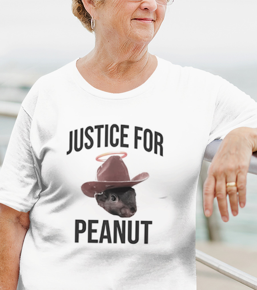 Justice For Peanut Cowboy Hat Halo T-Shirt