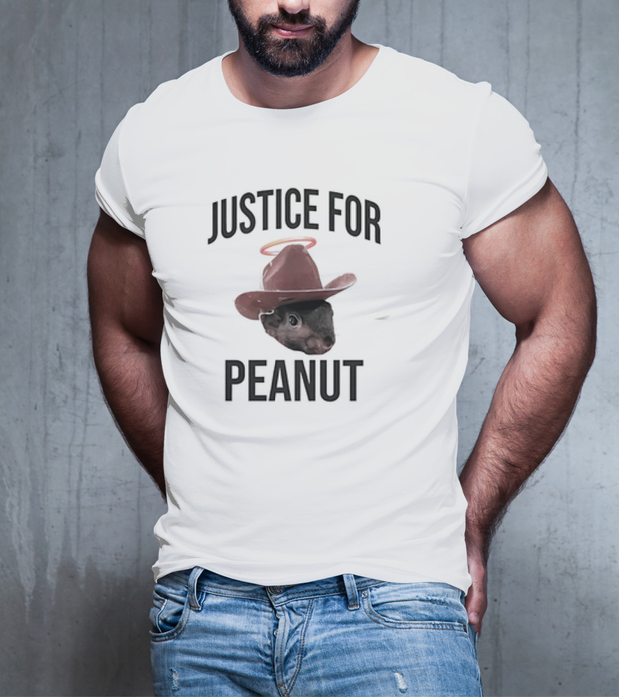 Justice For Peanut Cowboy Hat Halo T-Shirt