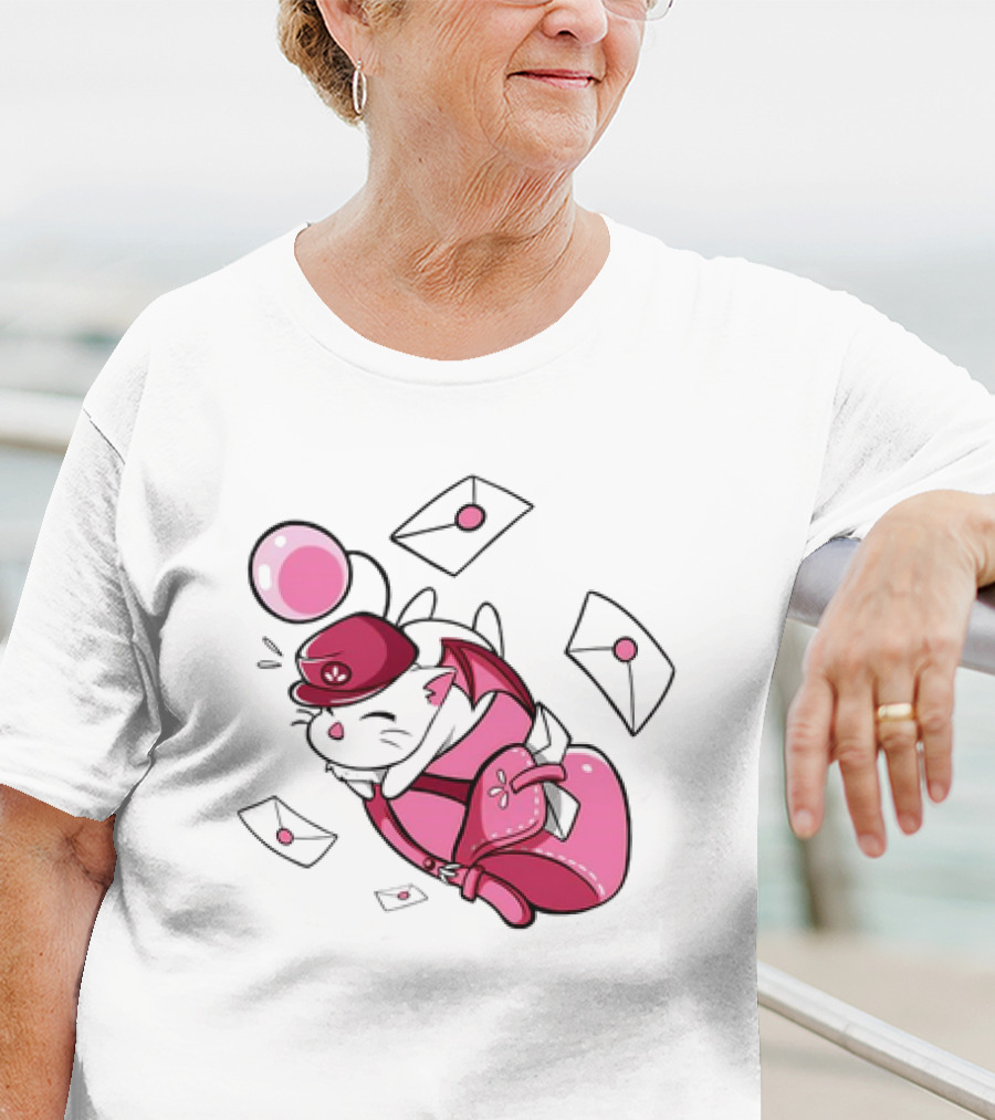 Moogle Mail Delivery With Letters Soaring In Flight T-Shirt