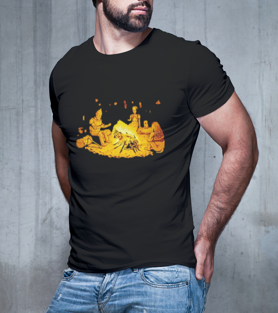 Cisco Ramon Campfire Wizard Of Oz Characters Marshmallow Roasting Scene T-Shirt