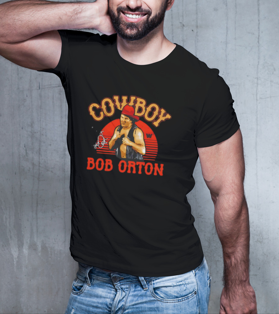 Cowboy Bob Orton Jr Retro Signature Wrestling Legend T-Shirt