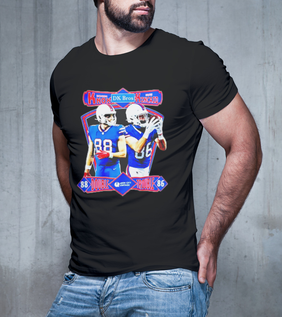 Dawson Knox Dalton Kincaid DK Bros Double Trouble 88 86 Buffalo Bills Vintage T-Shirt