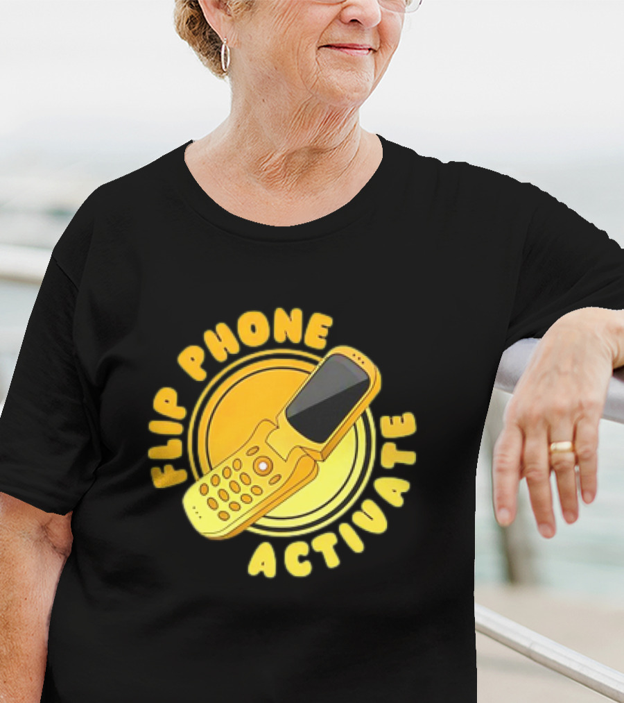 Flip Phone Activate Nostalgic Yellow Flip Mobile T-Shirt