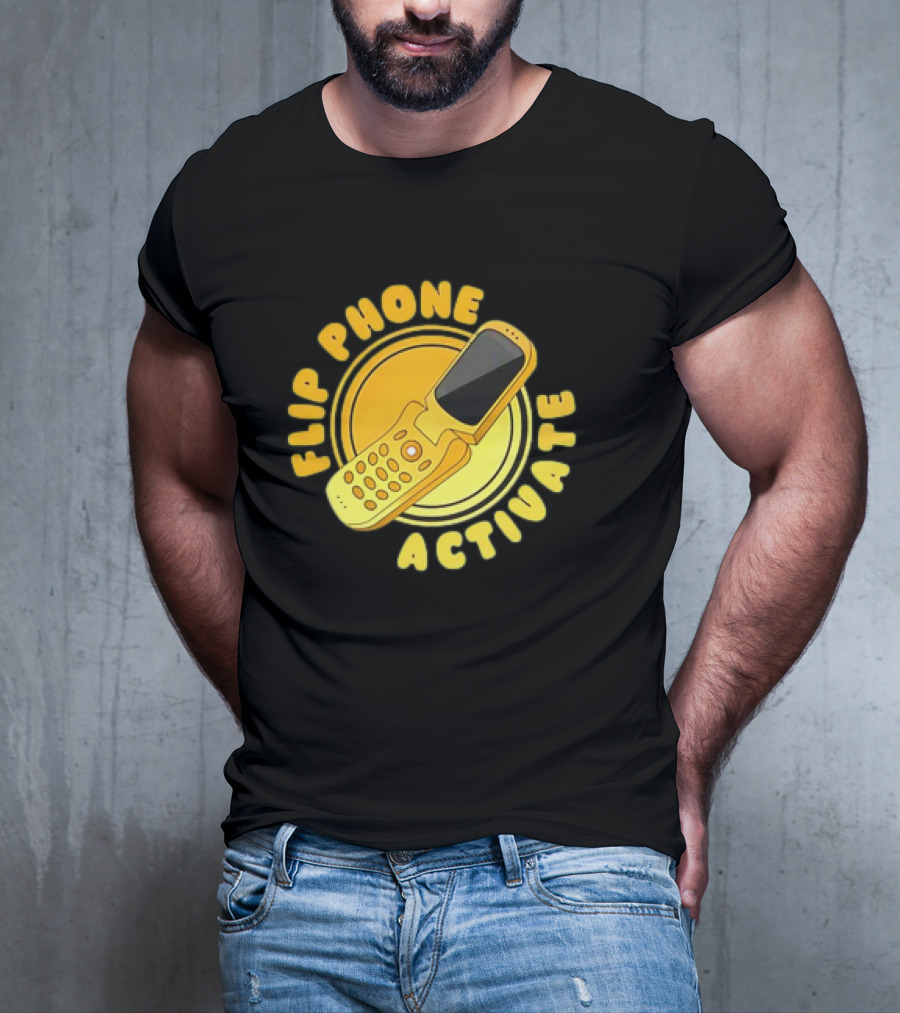 Flip Phone Activate Nostalgic Yellow Flip Mobile T-Shirt