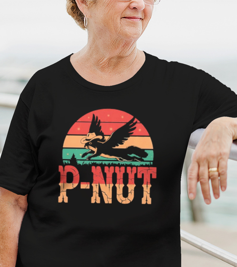 Retro Vintage P-Nut Squirrel With Hat And Wings Justice For Peanut T-Shirt