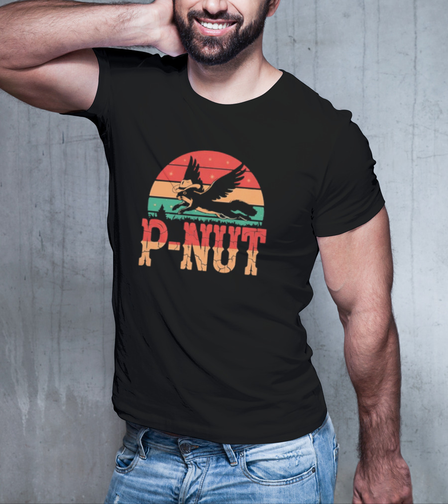 Retro Vintage P-Nut Squirrel With Hat And Wings Justice For Peanut T-Shirt