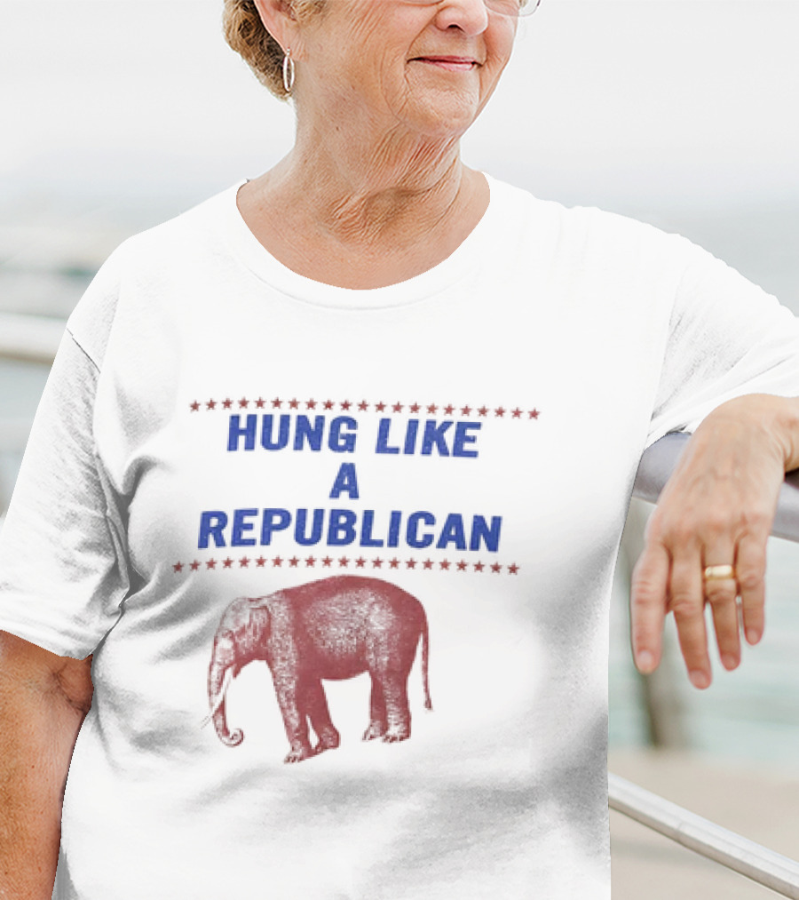 HUNG LIKE A REPUBLICAN ELEPHANT STAR BORDER T-Shirt