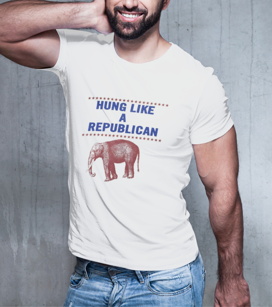 HUNG LIKE A REPUBLICAN ELEPHANT STAR BORDER T-Shirt