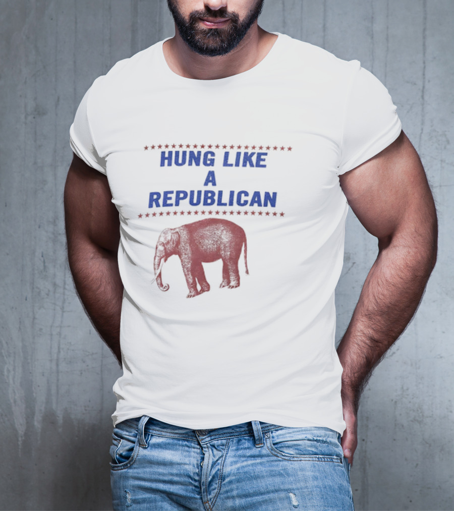 HUNG LIKE A REPUBLICAN ELEPHANT STAR BORDER T-Shirt
