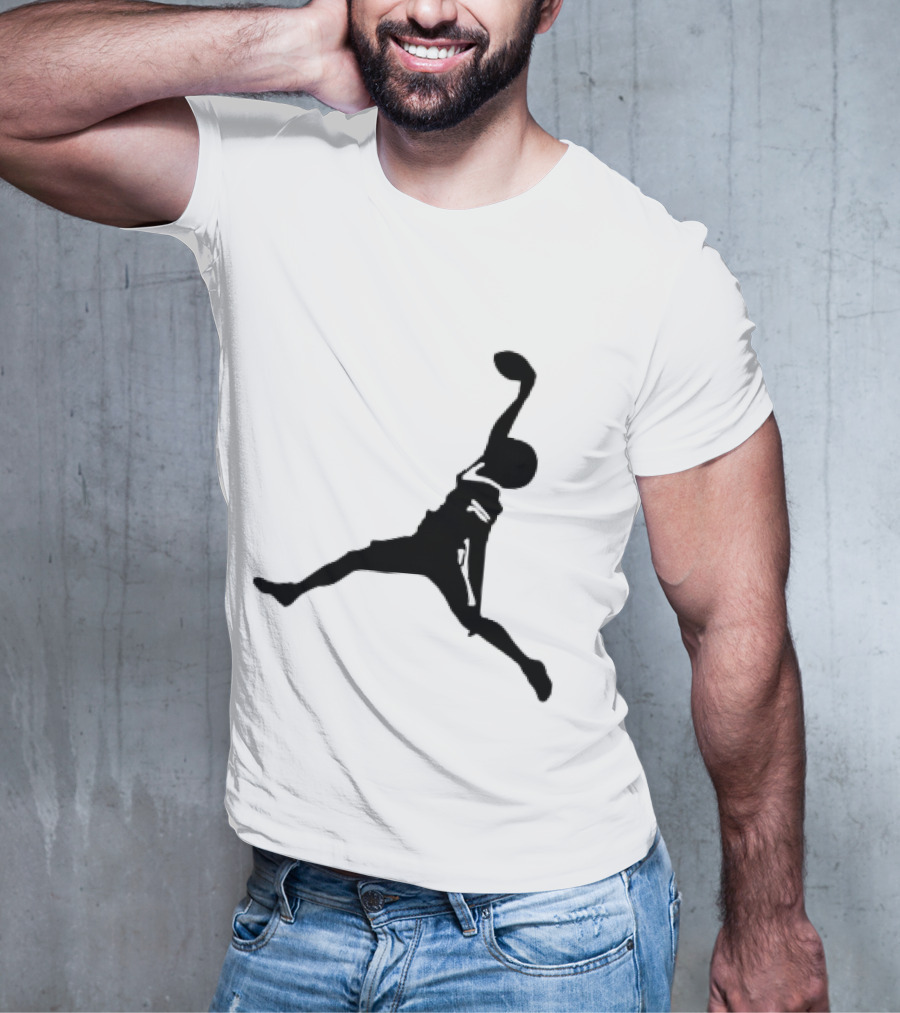 GW Catch Jump Silhouette Football Player T-Shirt