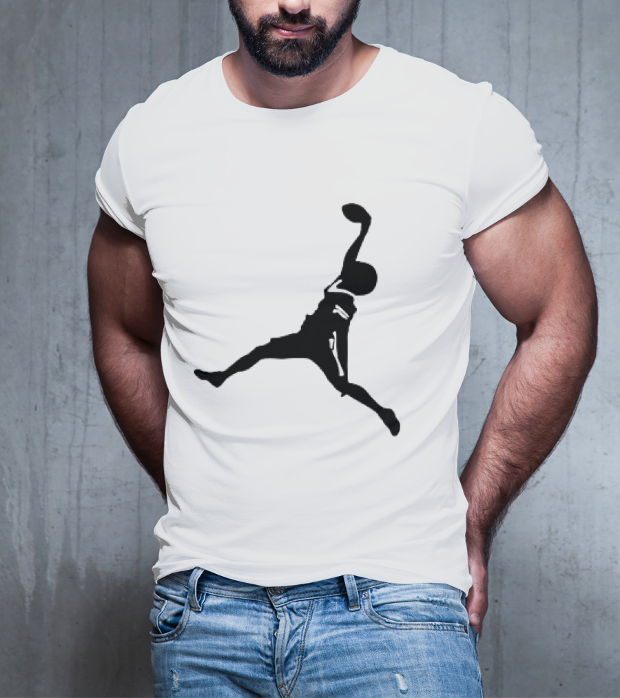 GW Catch Jump Silhouette Football Player T-Shirt